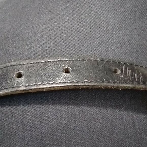 Vintage Metal & Leather Women Black Belt Cowboy